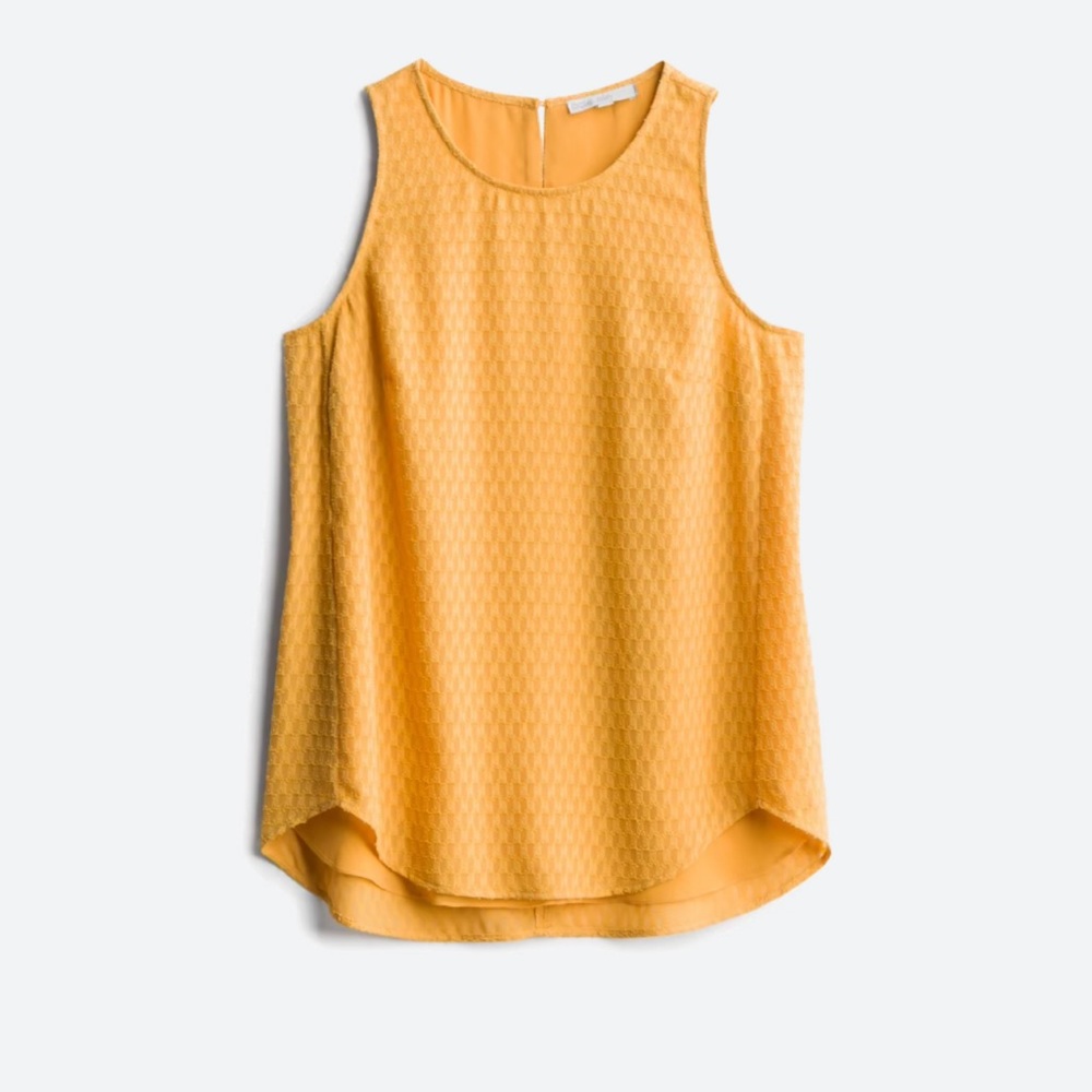 Pale Sky Elianne Mustard Textured Lined Top, Size: Large, New